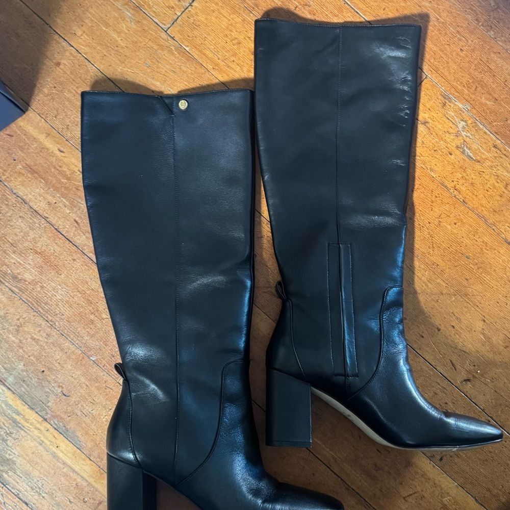 Cole Haan Tall Christie Boots, Black Leather, 3" heel